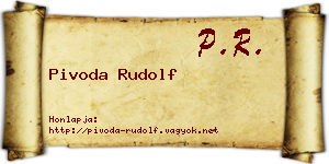 Pivoda Rudolf névjegykártya